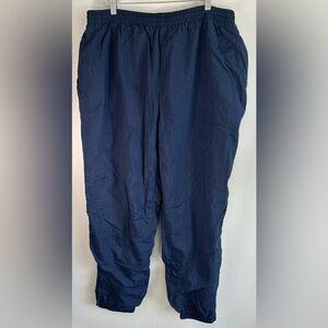 Reebok Classic Men’s Navy Blue Nylon Track Sweat Pants Hockey XL Ankle Zip NWOT